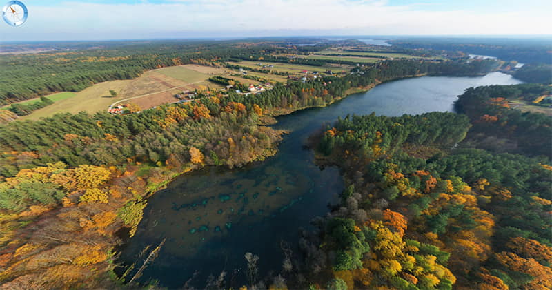 Wigry jesienią - jesień 2023 panorama 360 stopni